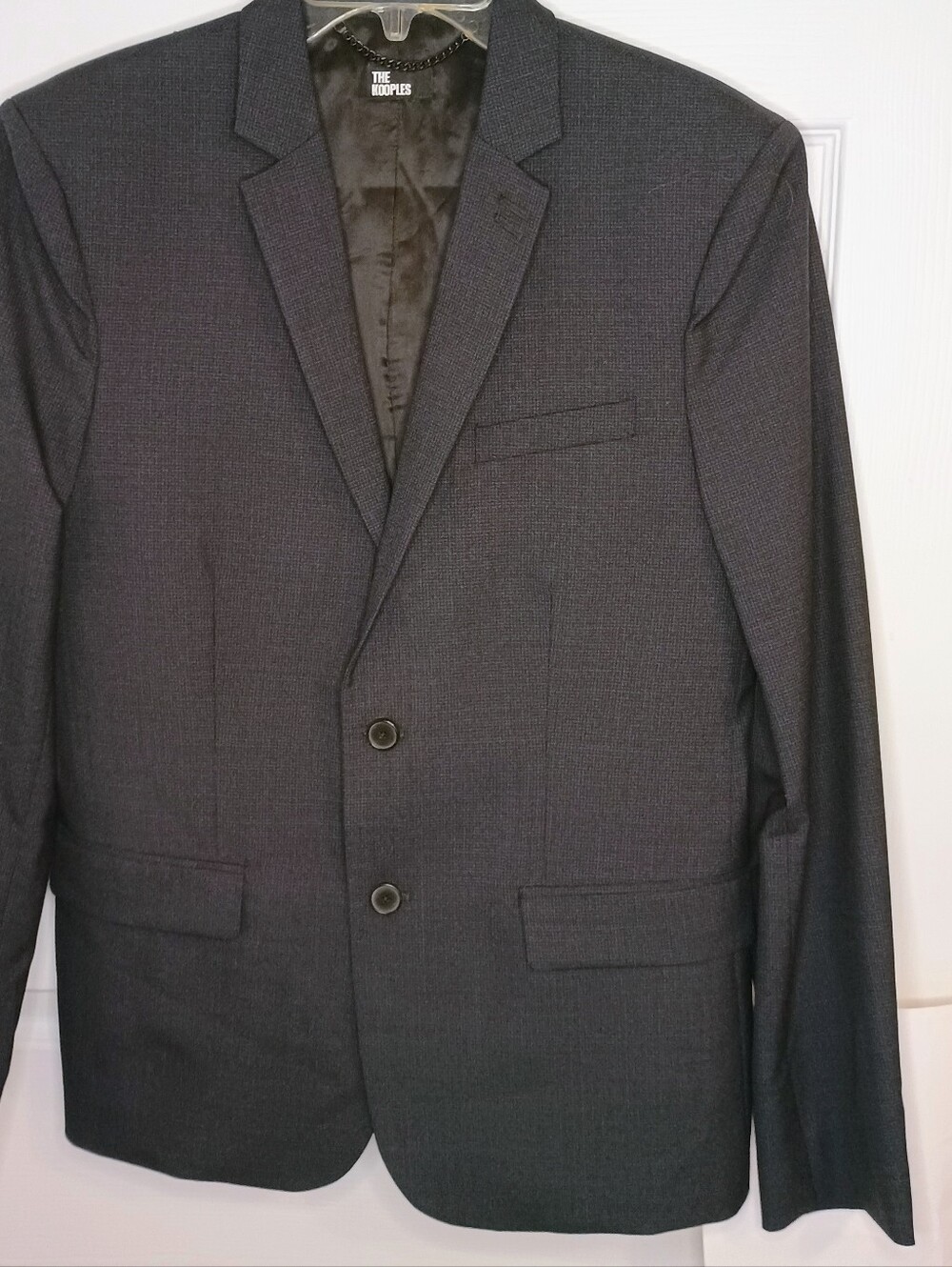 The Kooples Men's Navy Wool Blazer Dress Jacket EU46 US36 Textured Two-Button